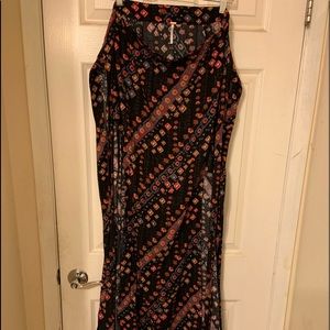 Free People maxi faux wrap skirt